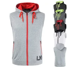 Летняя одежда с капюшоном на молнии жилет с принтом букв кардиган мужской жилет без рукавов сзади Базовая рубашка лето