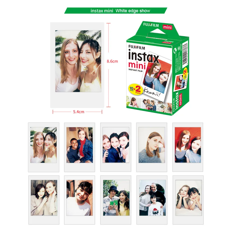Fujifilm instax Мини фото бумажная пленка 3 дюйма 40 листов белая краевая фотобумага для мини-камеры instax