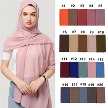 2021 mulheres chiffon cachecol sólido bolha simples muçulmano hijab foulard scarfs bandana xales envoltórios macio de seda sentimento pescoço cachecóis
