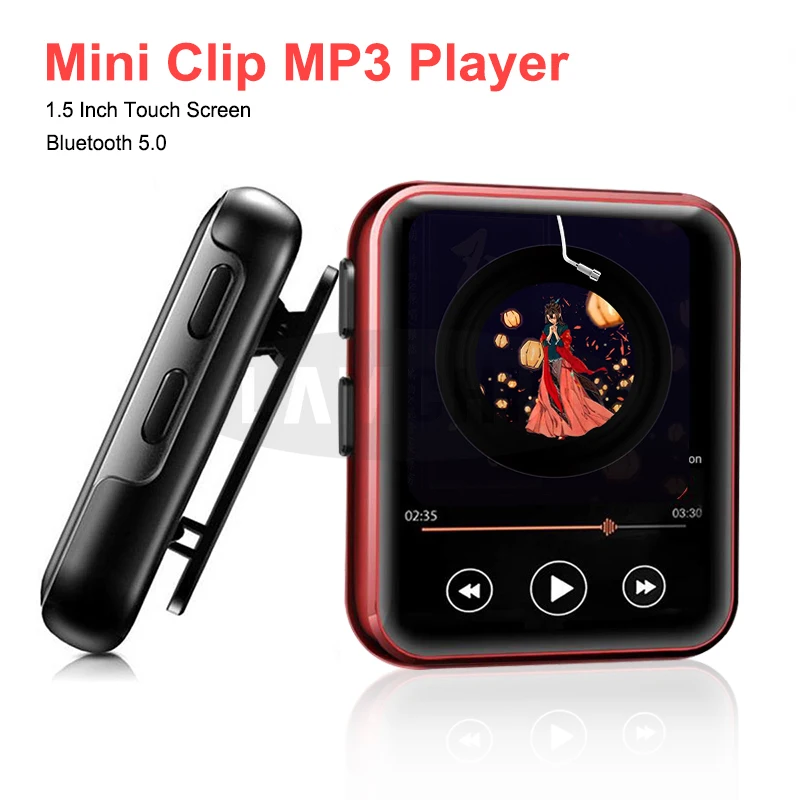 Портативный mp3-плеер с сенсорным экраном 1 5 дюйма Hi-Fi Bluetooth MP3-плеер поддержка