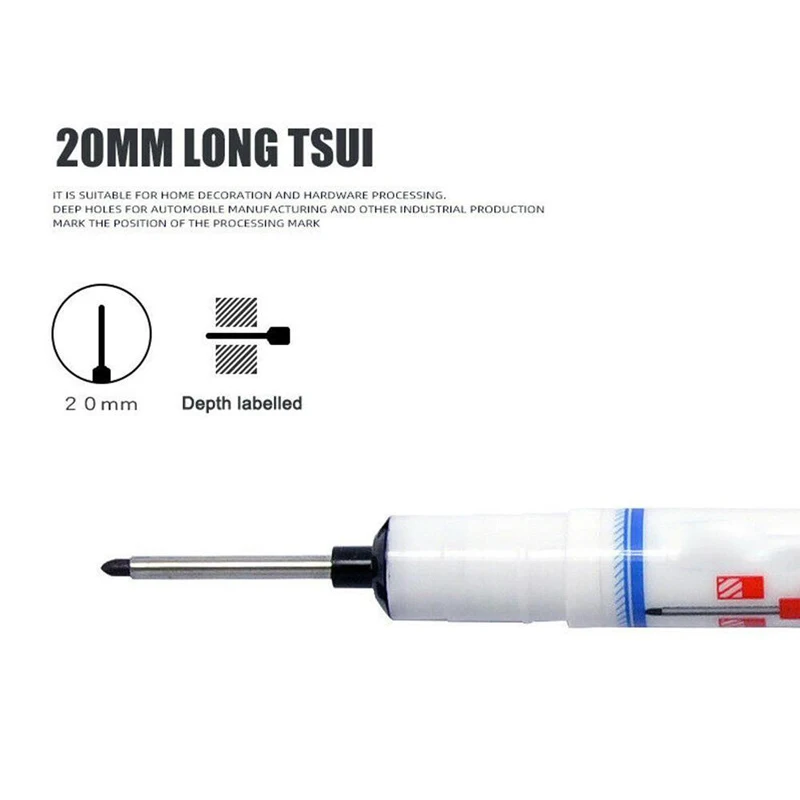 Long Nib 20mm Writing Carpenter Construction Deep Hole Home Decoration Water Resistant Quick Drying Marker Pen Multifunction