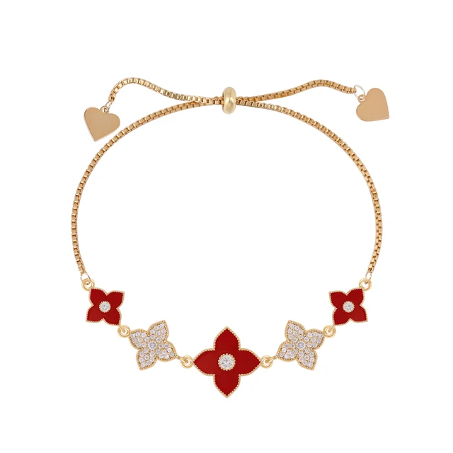 OYB new Korean style four-leaf clover zircon bracelet ladies fashion classic bracelet four-leaf flower jewelry number 5