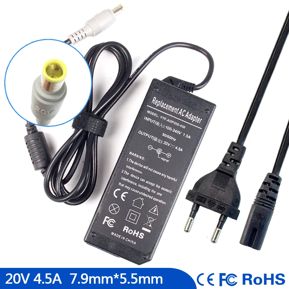 20V 4.5A Notebook Ac Adapter Charger for IBM Lenovo ThinkPad 92P1114 92P1255 92P1254 44015NC 42T4439 42T4425 92P1156 92P1106 | Компьютеры
