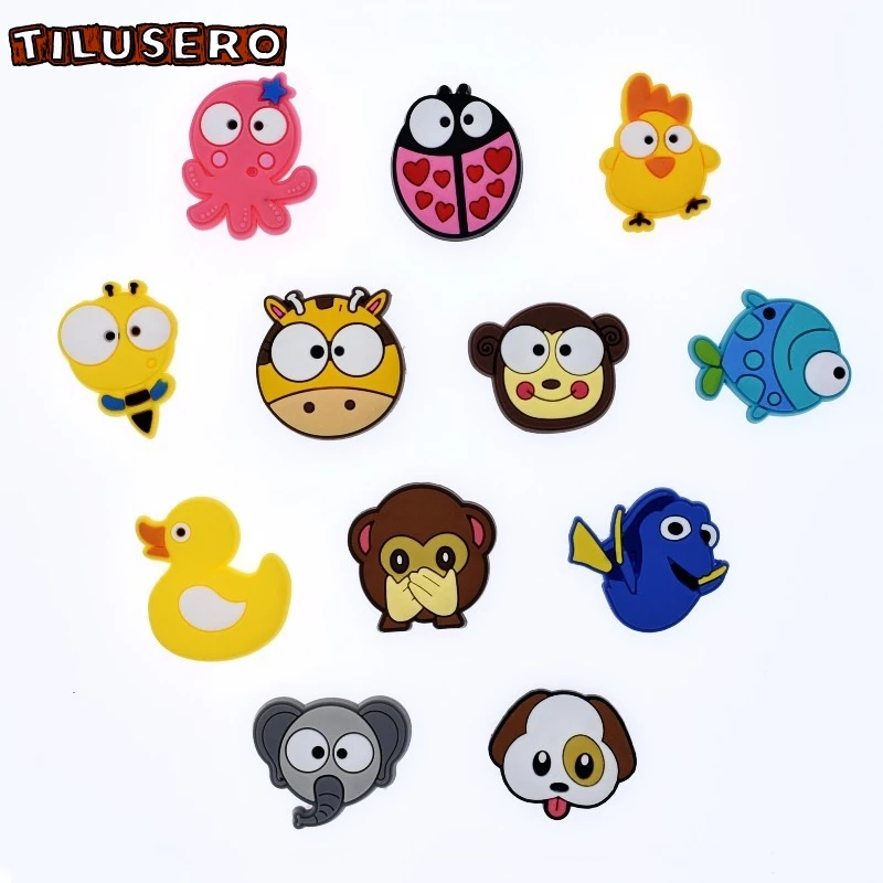 

1pcs Shoe Accessories Cartoon Animals Shoe Charms Shoe Decoration Buckles for Croc JIBZ/Wristbands kids Party Xmas Gift Z058