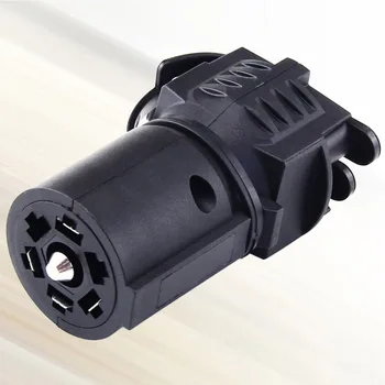 

1PC Trailer 7P to 4P5P Plug Socket American Standard Row Socket Trailer Double Row Plug Motor Homes Plug Socket (Black)