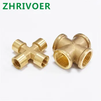 

Brass Pipe Fitting 4 Way Connector Cross 1/4" 3/8" 1/2" male Thread Copper Barbed Coupler Adapter Coupling