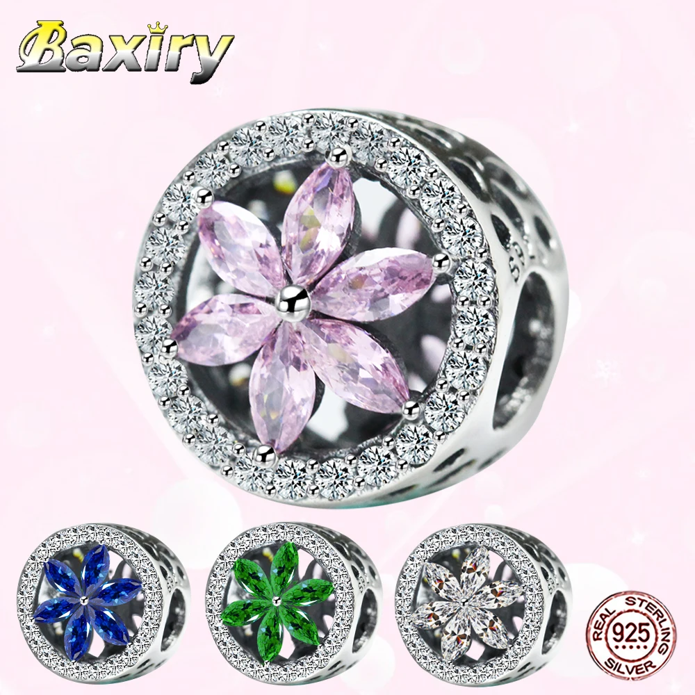 

2020 New Style Openwork CZ Charm Beads 925 Sterling Silver Fit Pandora 925 Original Charms Bracelet Fine Bead DIY Jewelry Making