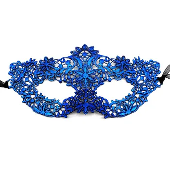 

Halloween Mask Costume Ball Temperament Thickening Gold Stamping Lace Large Six Petal Party Eye Mask