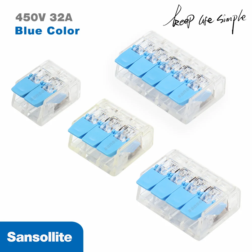 

10-20Pcs Compact Wire Connectors Lever nuts PCT-412/413/414/415 Universal Conductor Terminal Block wire connectors lever nuts
