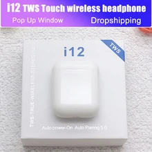 Наушники i12 Tws с сенсорным управлением Bluetooth 5,0, беспроводные наушники, беспроводные стерео наушники, наушники для дропшиппинга