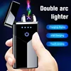 2022 Creative Dual Arc Plasma Electronic Lighter Smart Touch USB Rechargeable Lighter LED Battery Display Windproof For Men Gift ► Photo 2/6