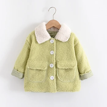 

Menoea girls fashion jacket 2-7 years old children's polar fleece warm and sweet winter children's clothing autumn pocket coat
