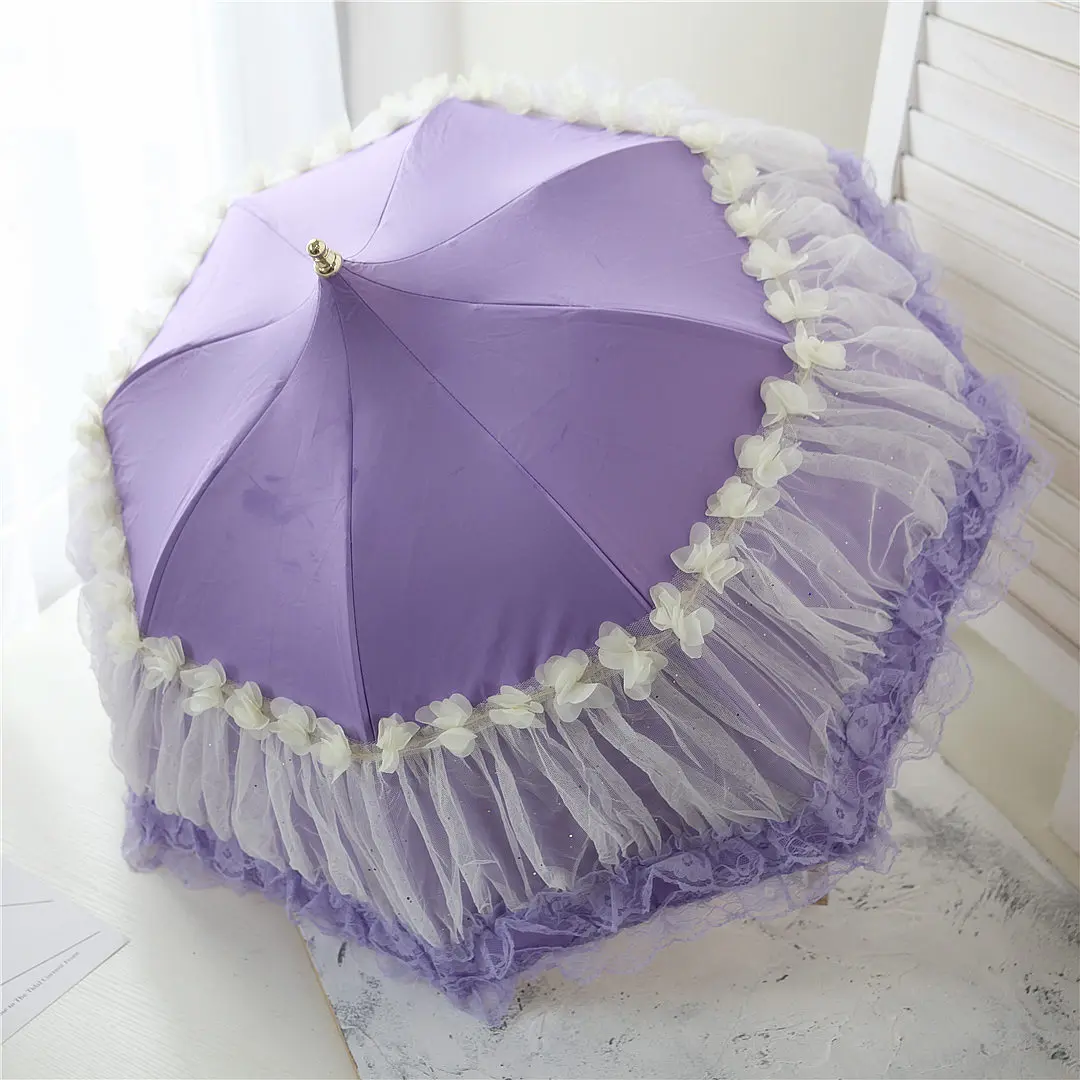 Свадебный кружевной зонтик, арочный дворцовый зонтик, летняя пагода принцессы, юбка, зонт от солнца - Цвет: 6