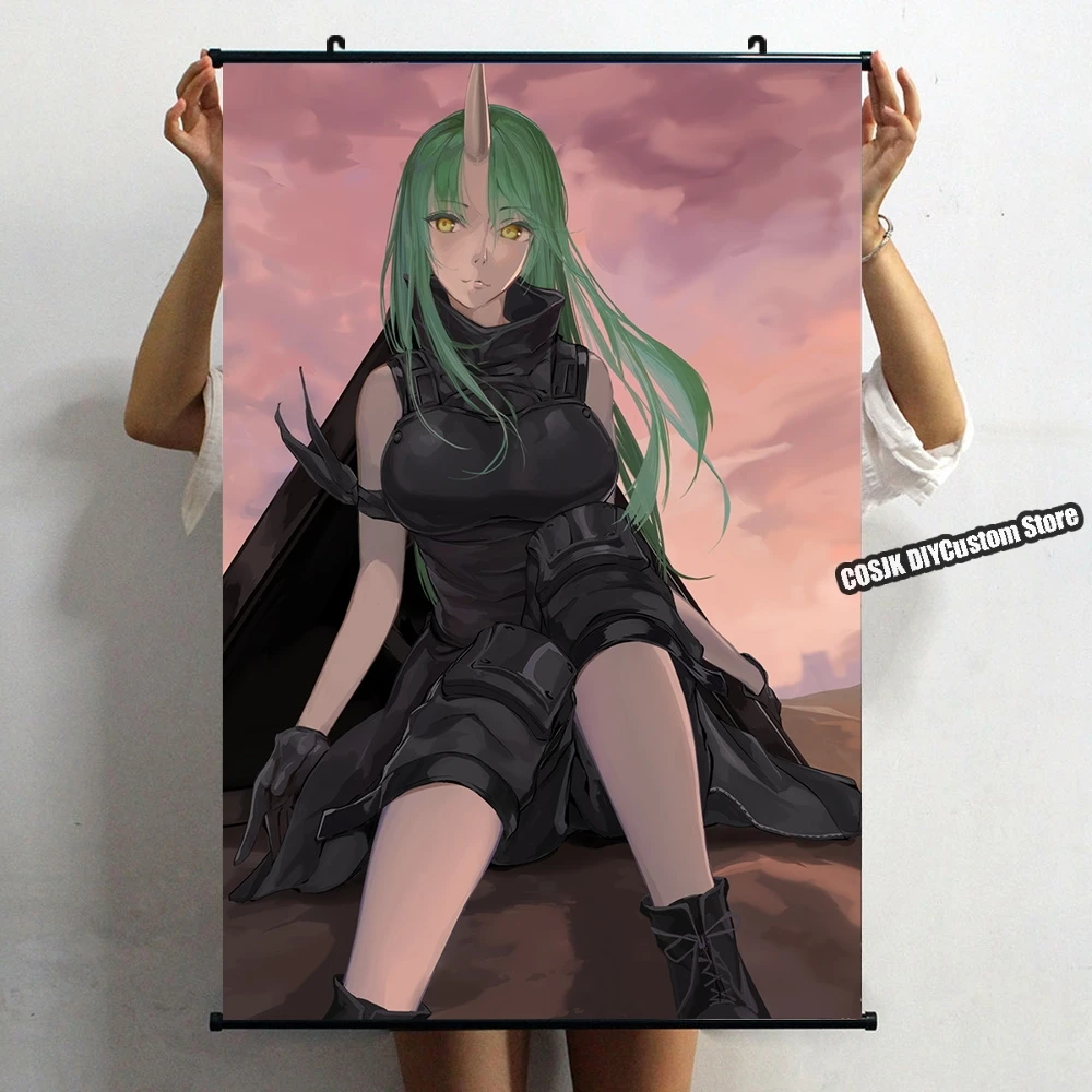 Jogos arknights hoshiguma chen plástico scroll poster pendurado pintura  anime lona imagem da arte impressão decoração