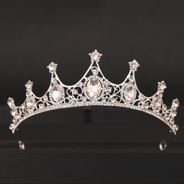 Wedding Crown Hair Jewelry Bridal  Hair Accessories Women Baroque Crown Rhinestones Crystal Tiaras Bride QueenParty Crowns Gift Silver