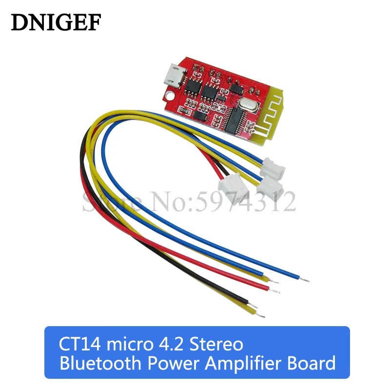 Стерео Bluetooth Плата усилителя мощности CT14 Micro 4 2 аудиомодуль класса F 5 Вт + с