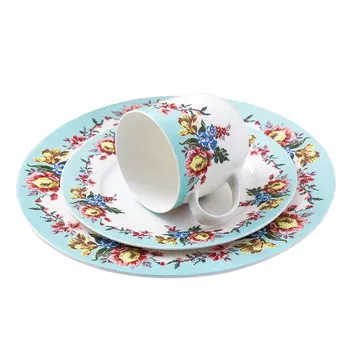 

Concise camellia bloom design 10 inch dinner plate ceramic & bone china dessert plate