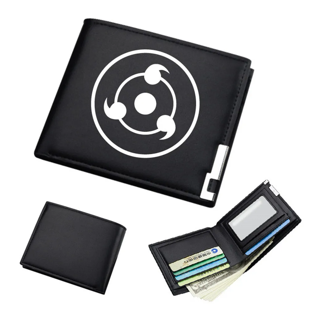 Черный мужской бумажник Наруто/Boruto короткий двухслойный PU студенческий кошелек ID/кредитный держатель для карт мультяшный кошелек - Цвет: 2
