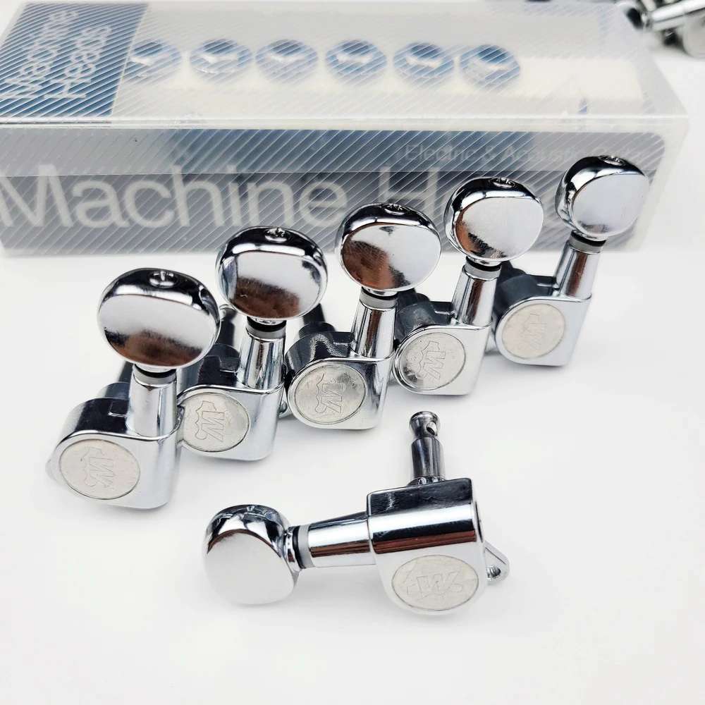 Wilkinson WJN-05 Electric Guitar Machine Heads Tuners Mini Oval Tuner for ST TL Silver Chrome Tuning Pegs