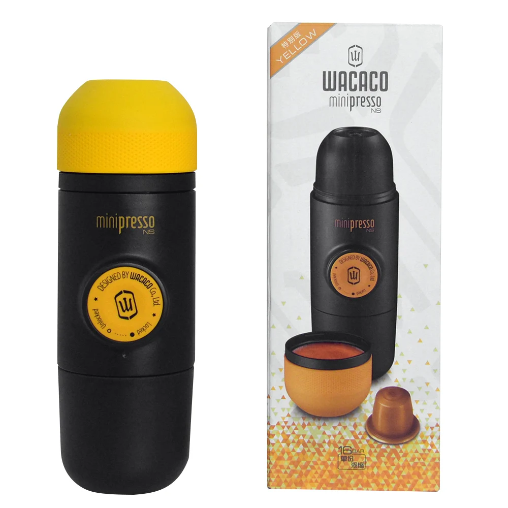 Wacaco Minipresso, Кофеварка, Ручной пресс, капсула и порошок, кофемашина, ручная Эспрессо-машина, портативная, для путешествий, кофе - Цвет: Capsule Yellow