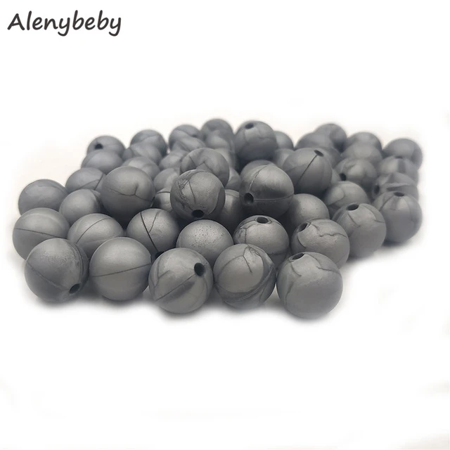 Metallic Silver Food Grade Silicone Round Beads 12/15mm Baby Teether  Necklace Toy DIY Pacifier Chain Care Baby Teether Product - AliExpress