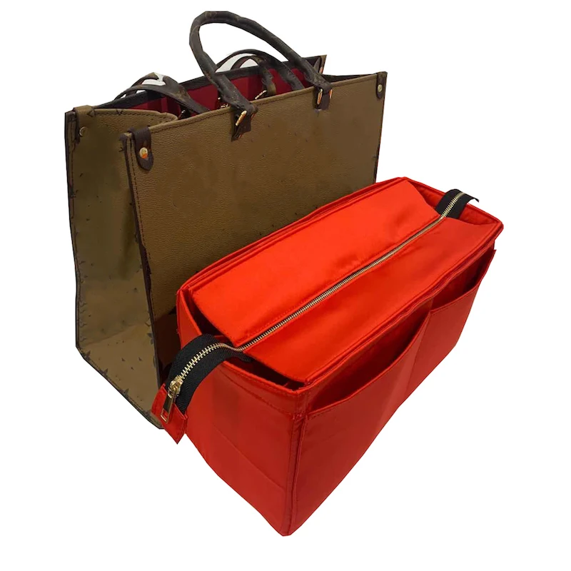 

Customized Onthego Premium Silk Cloth Insert Bag Organizer Makeup Handbag Organizer Travel Inner Purse Baby Cosmetic Mommy Bag