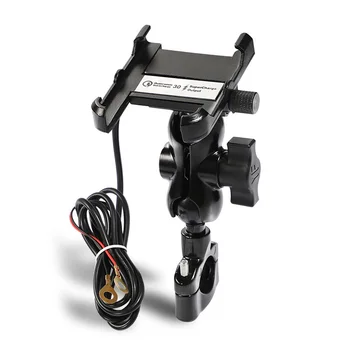 

For QC3.0 Phone Holder Handlebar Fast Charger Replacement Black Waterproof