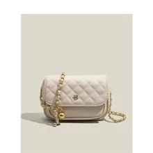 

Dave&Di Ins Blogger Fashion Bag Women Solid Simple Popular Lingge Chain Small England Style Retro Design Messenger Women's Bag