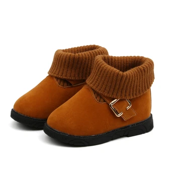 

CNFSNJ New Child snow warm boots thick non-slip padded snow boots boys girls leather shoes winter boots casual shoes for kids