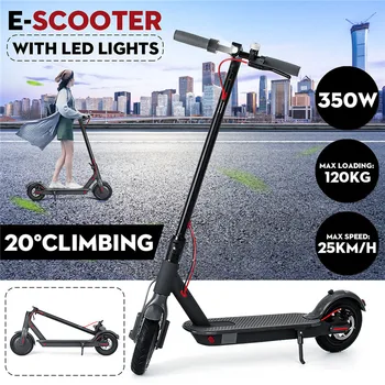 

350W 6Ah Upgraded LED Folding Electric Scooter 25km/h Top Speed Two Solid Tires EU Plug Electric Scooters