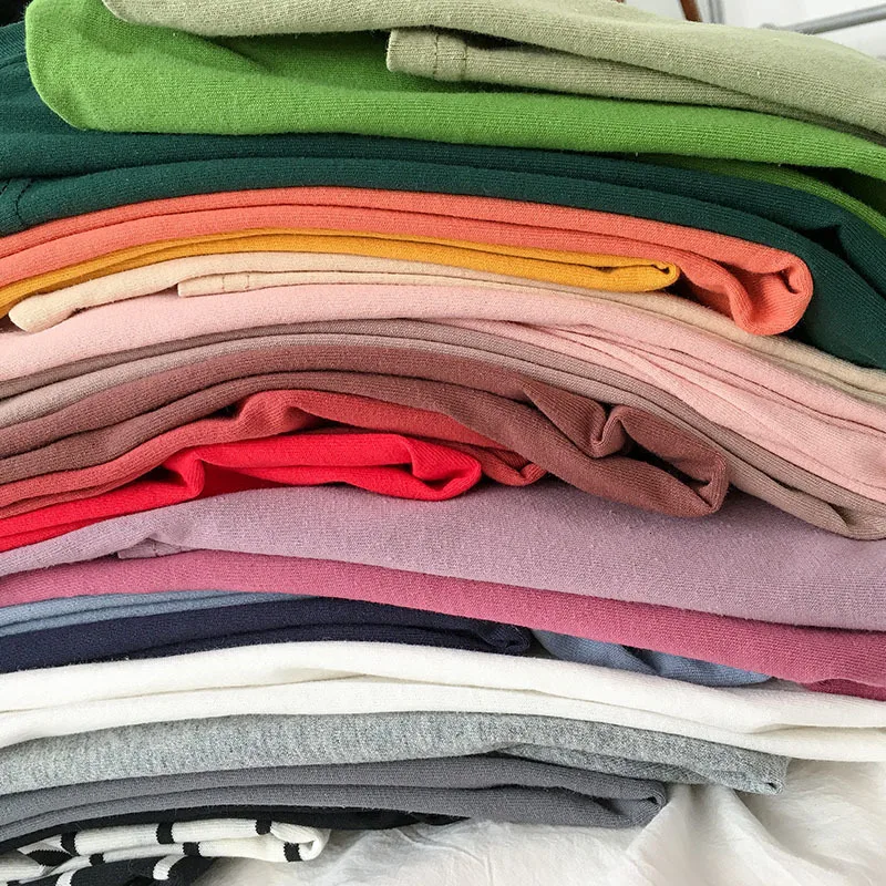 Осенняя хлопковая Повседневная футболка Для женщин модные однотонные большого размера, с длинным рукавом пуловер женский синий/зеленый/розовый Топы топы, футболки