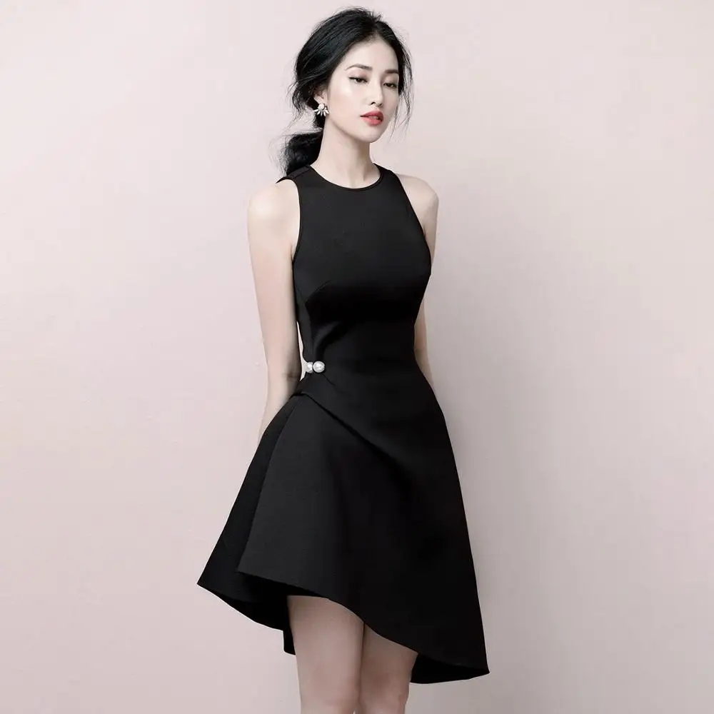 

2023 Autumn Sexy Fashion Women Elegant Solid Sleeveless Bodycon O-Neck Club Party Dresses Vestido