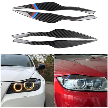 

Car Headlight Eyelid Eyebrow Cover Carbon Fiber Headlight Protector For BMW E90/E91 328i 335i 2005 2006 2007 2008