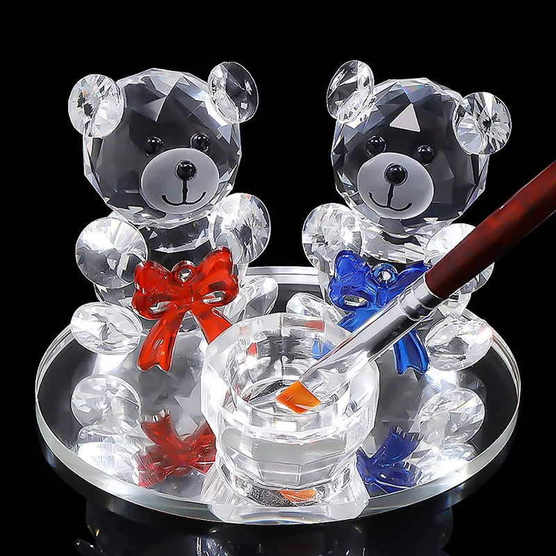 

1Pc Love Bear Crystal Clear Acrylic Liquid Dish Tappen Dish Glass Cup With Lid Bowl For Acrylic Powder Monomer Nail Art Tool