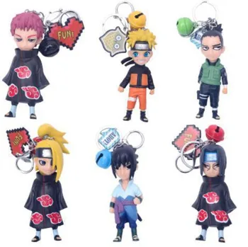 

New 7pcs/set pvc action figure Uzumaki Naruto Nara Shikamaru Uchiha Itachi Sasuke Q version model toys doll gift Keychain