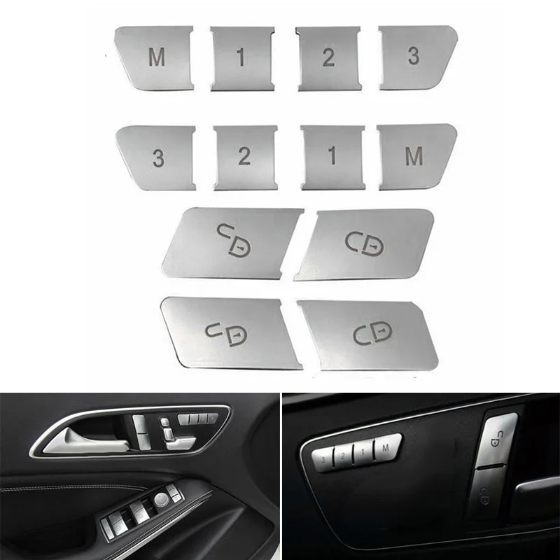 Серебряная Кнопка памяти Крышка отделка ABS для Benz C Class W204 2008-2013