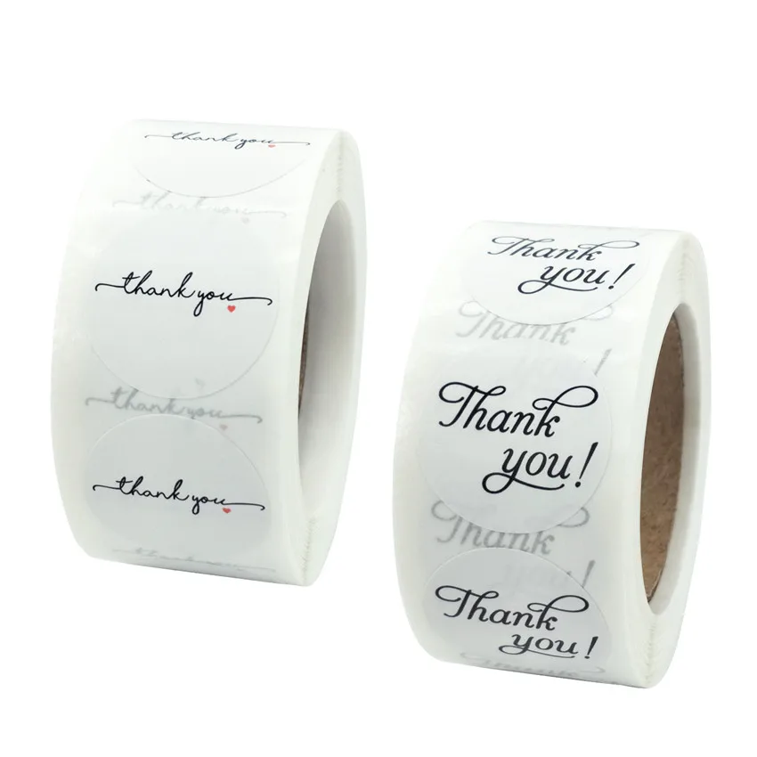 100-500Pcs White Round Thank You Sticker Seal Labels Stationery Stickers For Mailing Supplies Gift Packaging Decoration Stickers stationery stickers thank you stickers decorative labels stickers self adhesive stickers adhesive stickers paper stickers