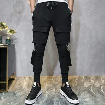 

2019 Autumn Trousers Men's New Style Casual Tooling Multi-Pocket Fashion Comfortable Trouser High Quality hip hop streetwear