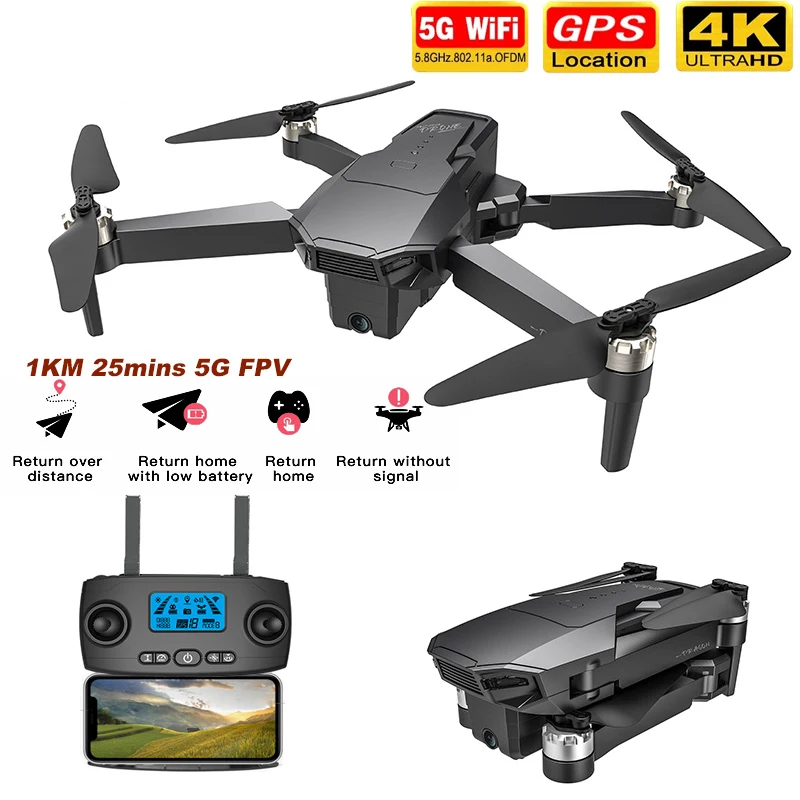 2021New KF107 Дрон с разрешением 4K HD GPS двойной Камера 25 мин 1 5 км междугородние 5G Wi-Fi FPV