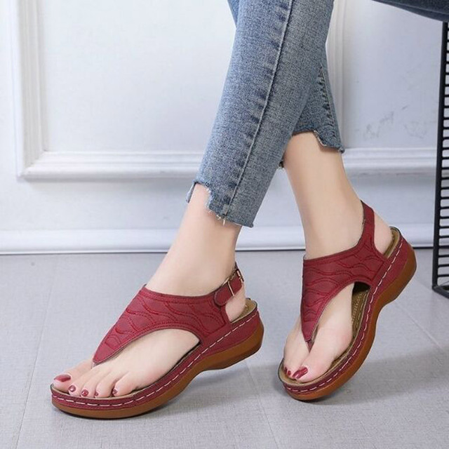 sandals for women 2022 new retro solid color wedge shoes women sandals plus size fashion platform flops women sandals