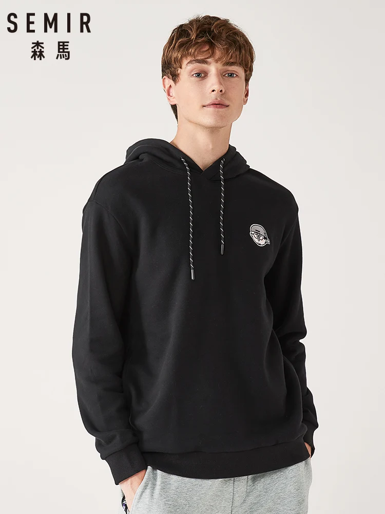 Мужская толстовка с капюшоном SEMIR повседневная бархатная Толстовка длинным
