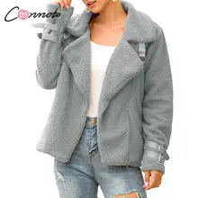 Conmoto зима Тедди куртки женские модные искусственный меховые куртки женские лохматый бомбер куртки женские куртки на молнии и пальто