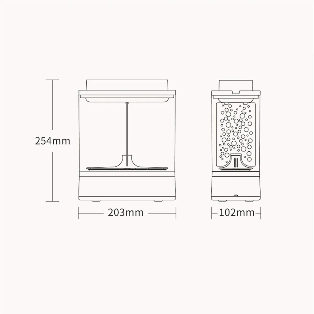 Xiaomi Geometry Mini Lazy Fish Tank USB Charging Self-cleaning Aquarium with 7 Colors LED Light Home office Aquarium (11)