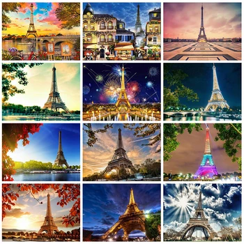 

Evershine Diamond Painting Cross Stitch Eiffell Tower Scenery Full Square Diamond Mosaic Embroidery Paris Picture Of Rhinestones