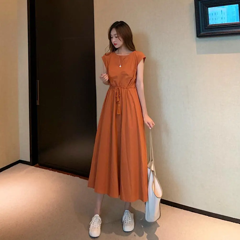 10 colors S-2XL Summer Women Dress Maxi Evening Female Vintage Dress Oversize Short Sleeve Beach Dresses Robe Vestido Cotton