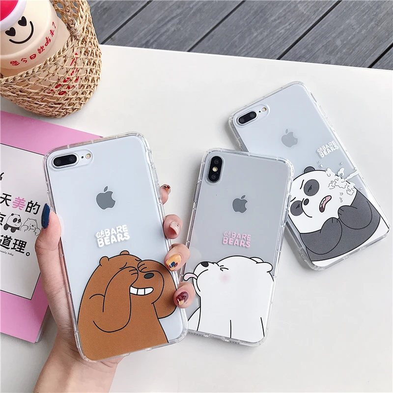 

Animation We Bare Bears Phone Cover Case for iphone X XR XS MAX 6 6s 7 8 plus Cute Grizzly Panda Ice Bear Soft Clear TPU Coque