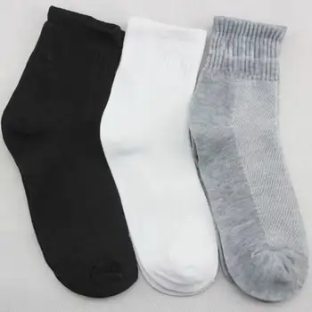 

1 Pair Men's Socks Breathable Sports Socks Solid Color Men Calcetines Comfort Socks White Boat Socks Gray Ankle Cotton Blac E3V2