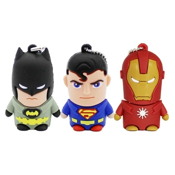 

64GB 16GB 8GB 32GB Hot Spider Superman Batman Cute Pendrive 1TB 2TB Memory Stick 2.0 USB Flash Drive Disk Key Stick Card 128GB