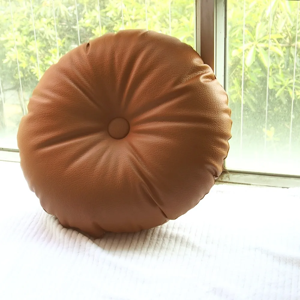 Round Leather Throw Pillows atelieryuwa.ciao.jp