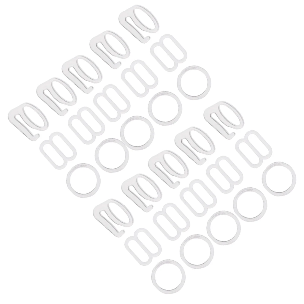 10 Sets Nylon Bra Strap Adjuster Slider/Hooks/O Ring Lingerie DIY Sewing Crafts